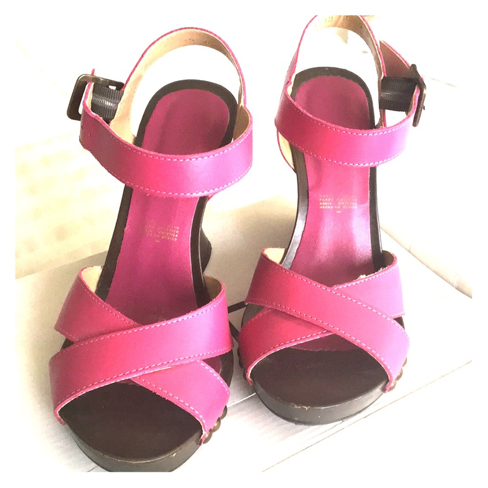 Hot pink wedges size 8